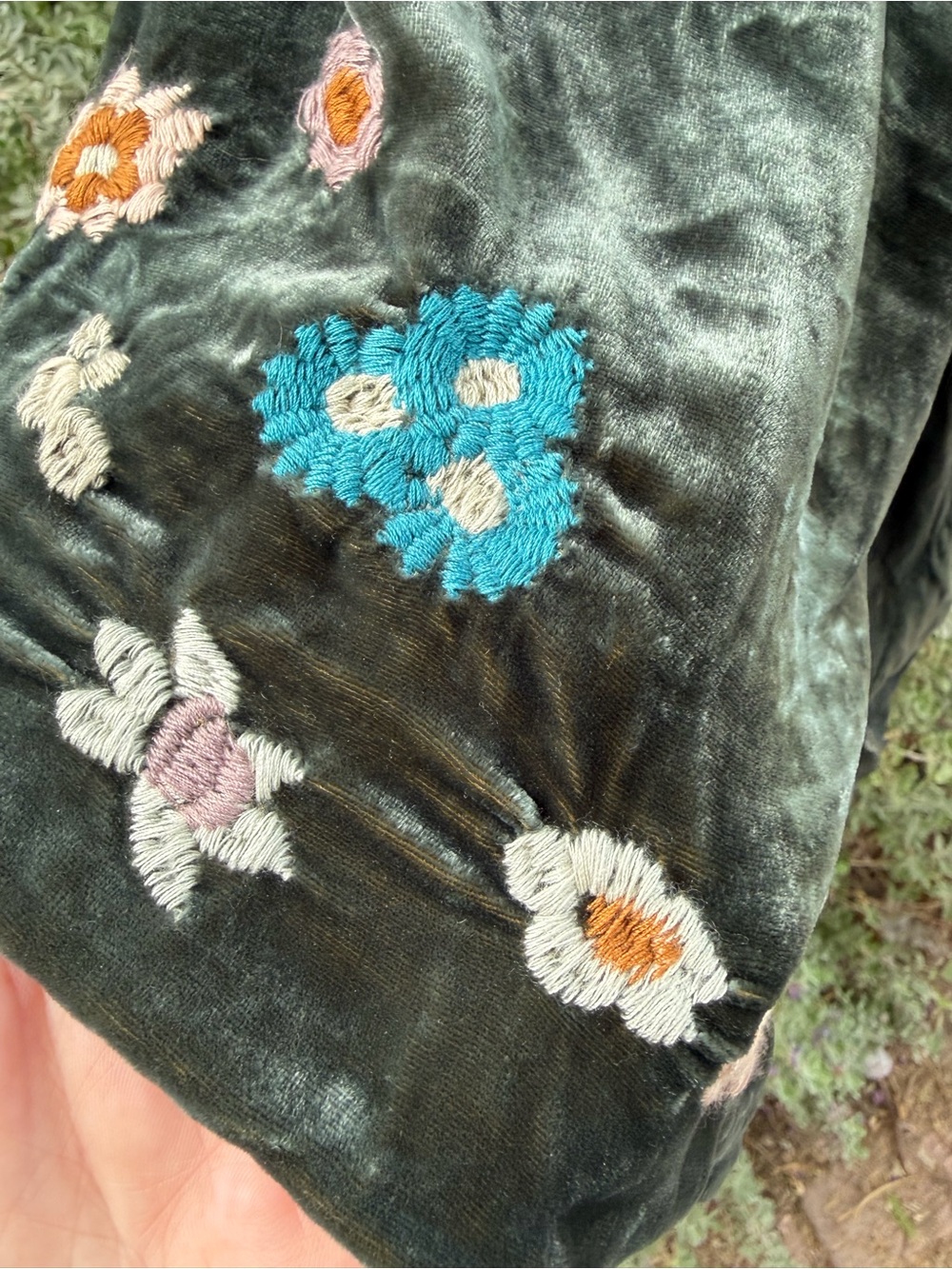Johnny Was Serafina Velvet Embroidered Kaftan Dress - Picture 9 of 9